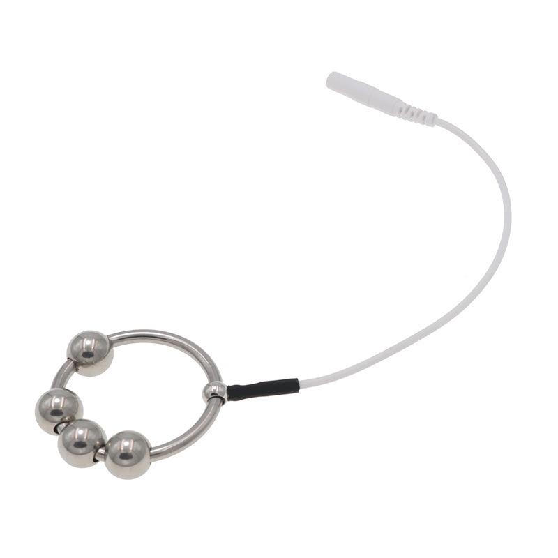 Inel de mărgele din oțel inoxidabil Soc electric Inel pentru penis Accesorii unipolare Puls Jucării pentru adulți Instrumente Pasiune Consumabile pentru adulți