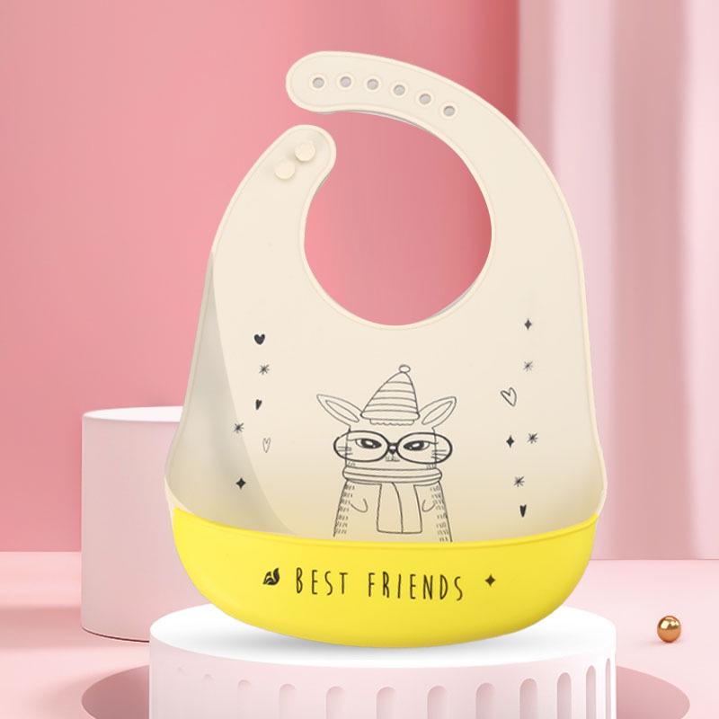 Waterproof Silicone Cartoon Bibs for Babies and Toddlers: Leak-Proof, Food-Grade Meal and Drool Protection