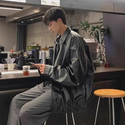 Herren 2024 Lederjacke im koreanischen Stil: Trendig, Locker, Lässig und Vielseitig für Frühling und Herbst