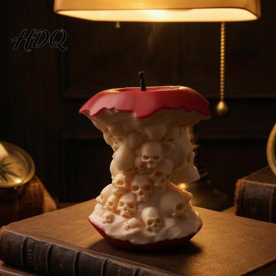 Novelty Office Desk Accessory 3D Printed Apples Skull Figurine Spooky Skeleton Halloween Home Decor Sculpture Gothic Desktop Decor Personalized