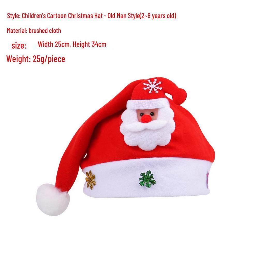 LED Christmas Hat for Adults & Children - Festive Party Decoration with Ornaments
