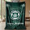 Plymouth Argyle FC Custom Name Text Flannel Blanket Soccer Logo Personalized Fleece Throw Blanket Special Gift For Sofa Bedroom Home