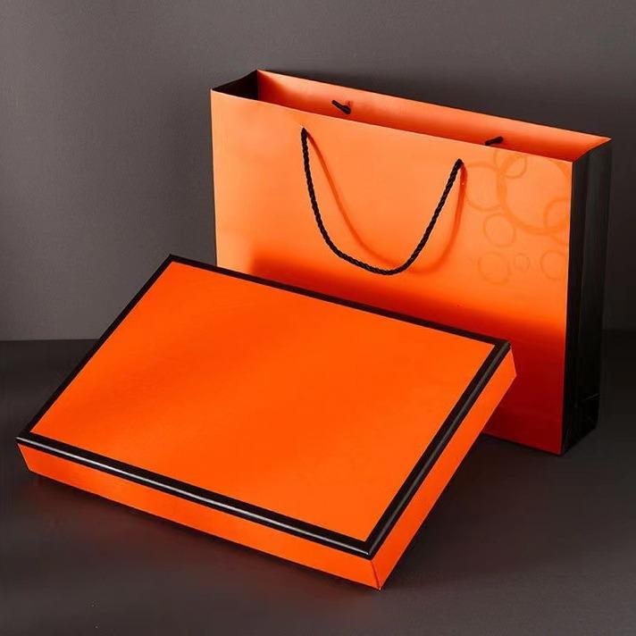 Festive Red Silk Scarf & Shawl Gift Box Set - Elegant Top & Bottom Packaging for Travel