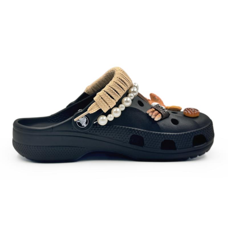 Crocs Classic Clog EVA Dessert Party Trendy Versatile Clogs Women's Black