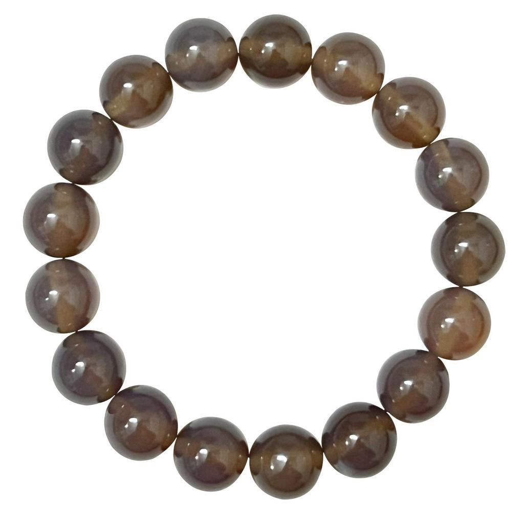Men’s Agate Beaded Bracelet Natural Stone 12mm Round Beads Stretch Bangle Semi-Precious Gemstone DIY Jewelry Gifts