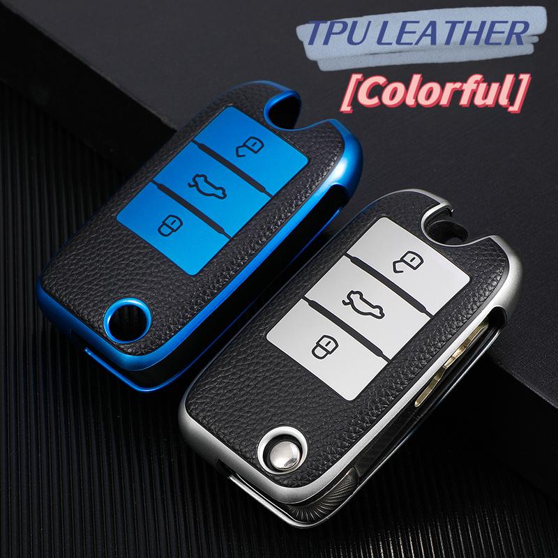 Pour Roewe RX5 MG3 MG5 MG6 MG7 MG ZS GT GS 350 360 750 Étui de clé pliante de voiture en cuir TPU Housse Sac Coque Protecteur Accessoires