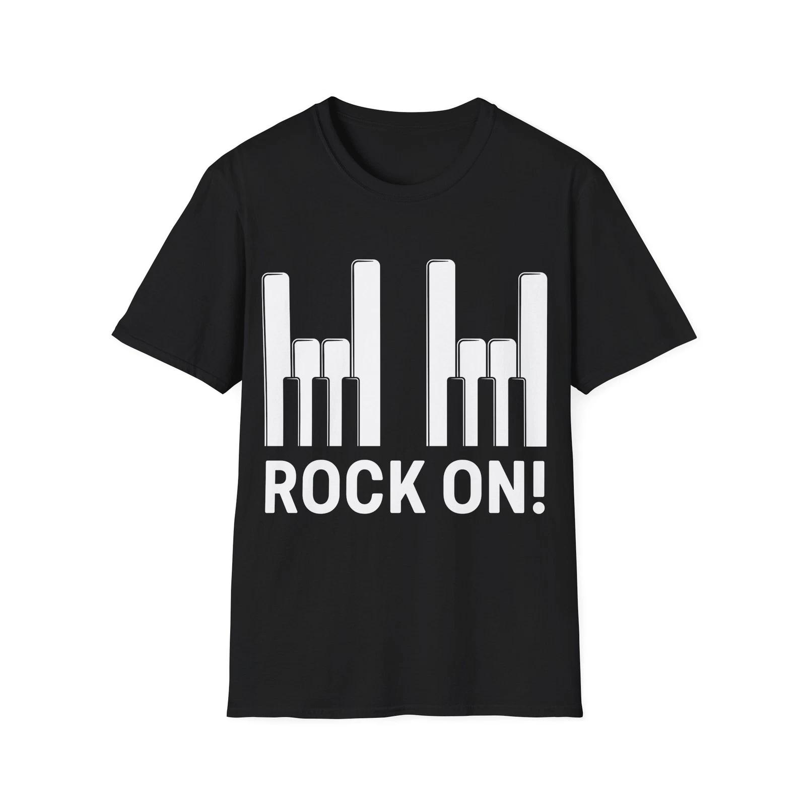 Piano Keys Finger Horns T-Shirt, Pianist Tee, Funny Music Regular Fit Shirt L