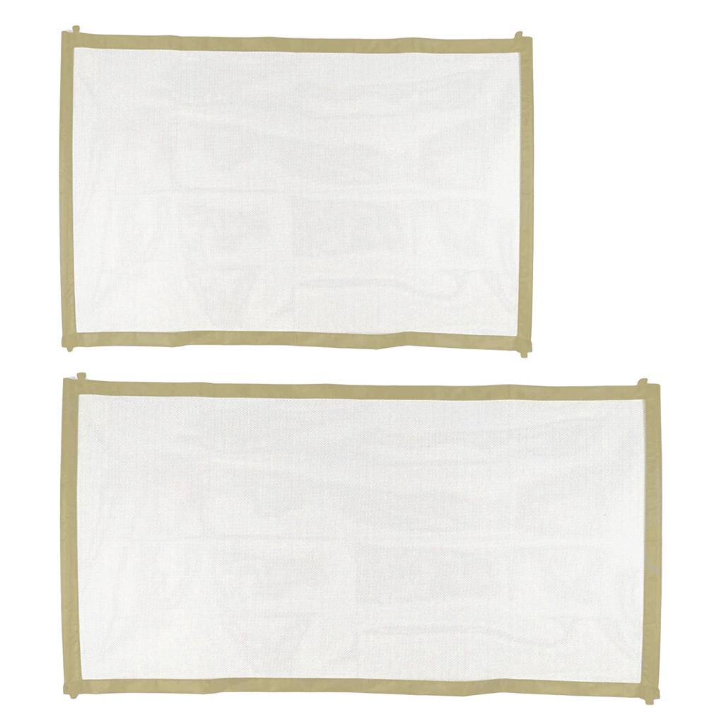 Felimoa 2-Piece Foldable Mesh Pet Fence Gate for Dogs and Cats, Indoor Use (Beige)