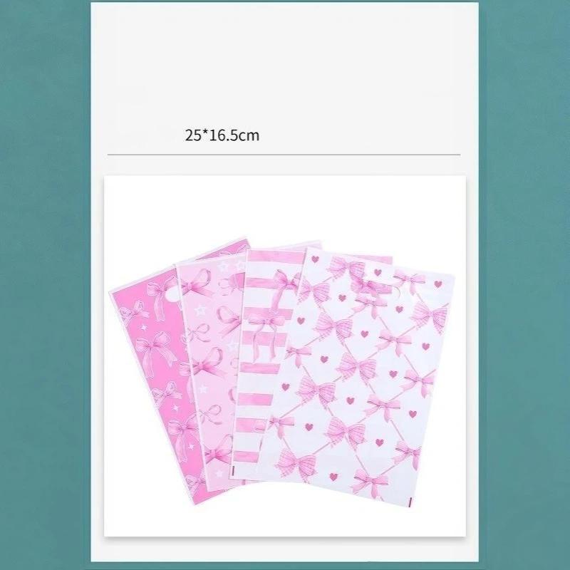 50Pcs Stylish Pink Bow Thank You Tote Bags Decorative Gift Bags for Birthday Wedding Christmas Carnival Party Events