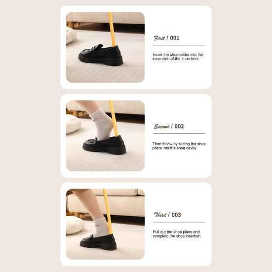 Long Handle Shoehorn Polka Dot 63cm Plastic Shoehorn Extended No Bend Shoehorn for Elderly Pregnant Women Home Use