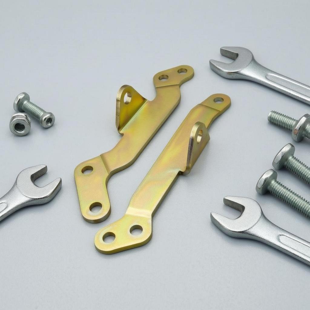 Hydraulic Support Bracket Zinc Left Right Set MirrorImage