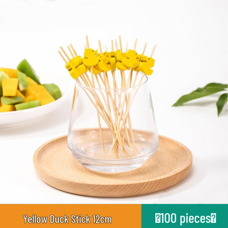 Colorful Bamboo Fruit Forks & Cocktail Skewers - Decorative & Disposable for Baking & Events