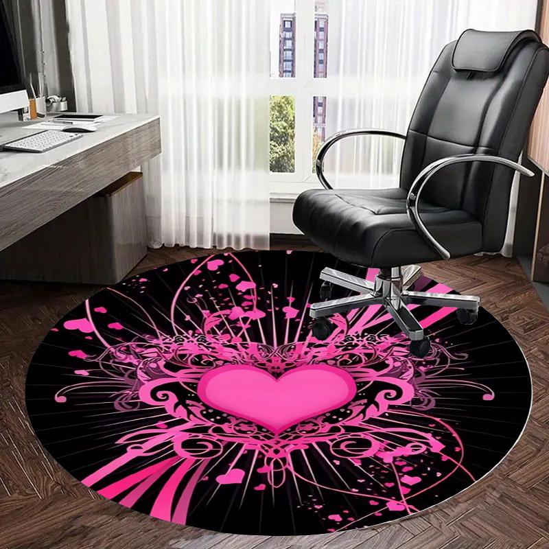 1pc Heartburst Round Carpet, Made of Polyester,Perfect for Decorating Office Chairs, Living Rooms,fplt264