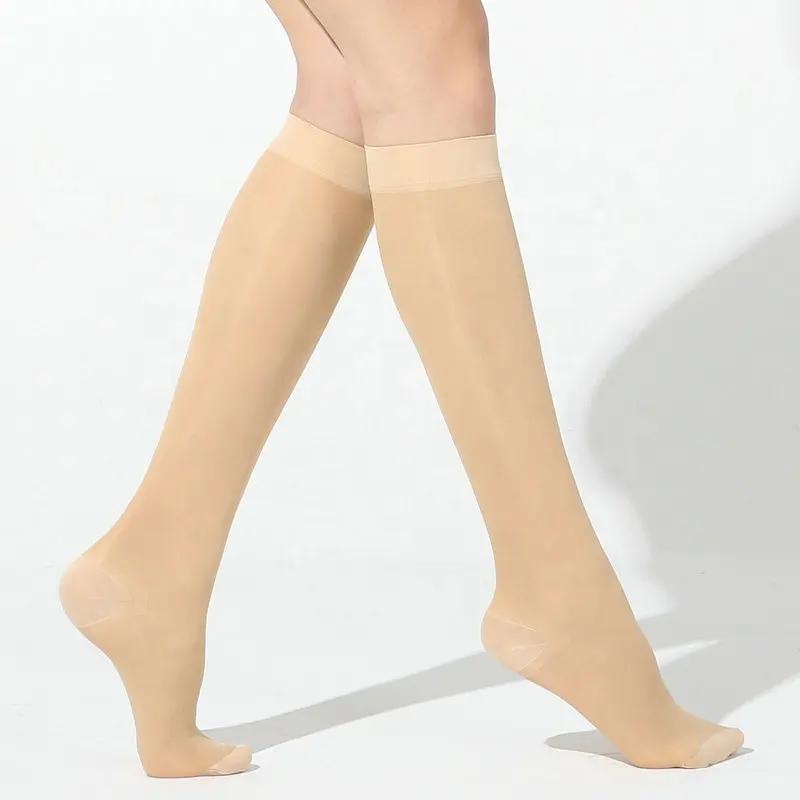 20-30mmHg Support Stockings for Ladies Sheer Compression Knee High Socks Nurse Plus Size Compression Socks for Summer