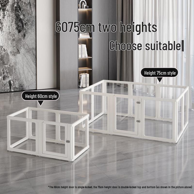 75cm Tall Transparent Acrylic Dog Fence - Indoor Pet Barrier & Modular Cage
