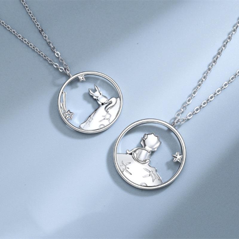 Fashion Cute Prince Little Fox Pendant Necklaces Choker Couple Necklaces Pendants Women Jewelry Accessories Valentine's Day Gift
