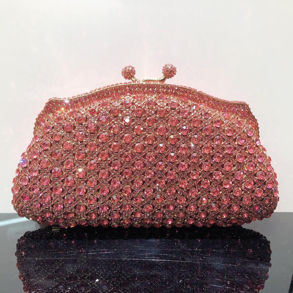 Borsa da sera in cristallo colorato Borsa a pochette con diamanti scintillanti per donna Borsa a mano di lusso con strass per matrimonio, ballo, cena, banchetto