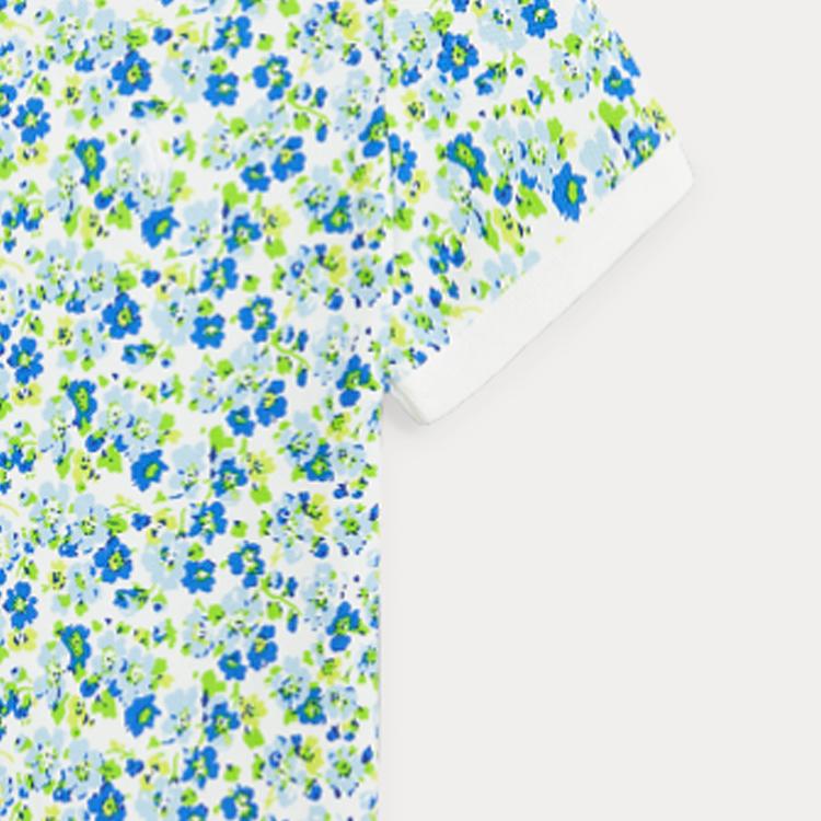 Polo Ralph Lauren Polo Shirt Ss24 Floral Print Button Short Sleeve Green Kids tops CWPOKNIG802047-999