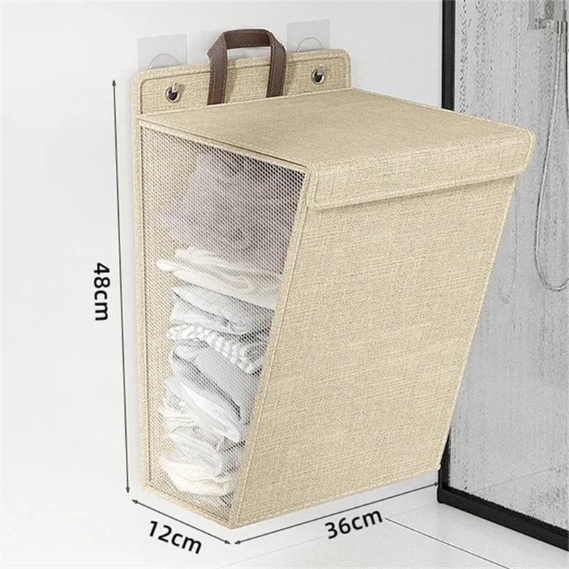 Foldable Laundry Basket Multi-functional Home Storage Wall Hanging Laundry Basket Sundries Storage