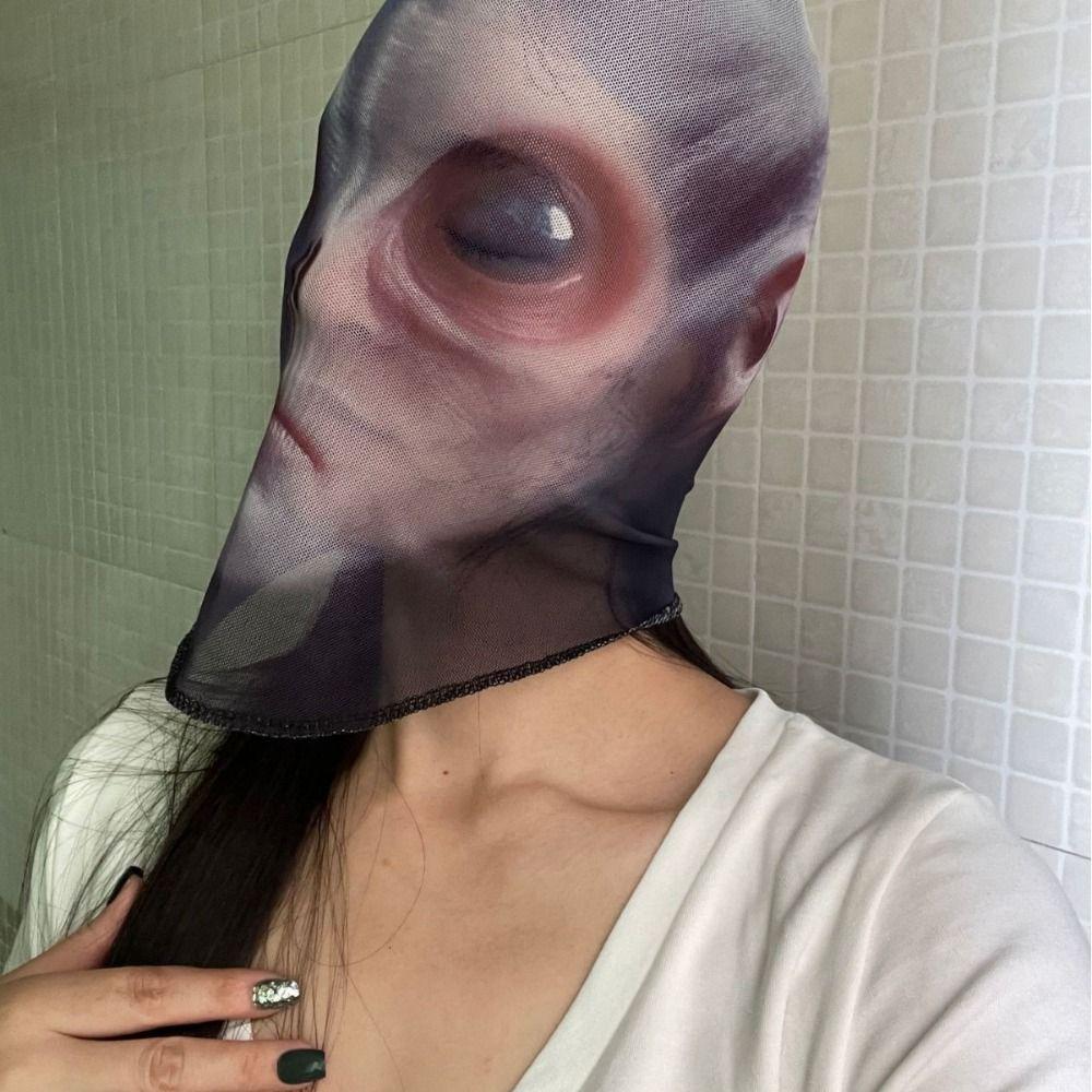 Mesh Visualized Full Face Mask for Halloween Breathable Zombie Mask Halloween Masks  Cosplay Events
