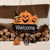 Halloween Ornament for Window Welcome Door Hanging Sign, 3D Layered Pumpkin Skull Spider Plaque, Theme Sign Wooden Front Porch Wall Decor Home