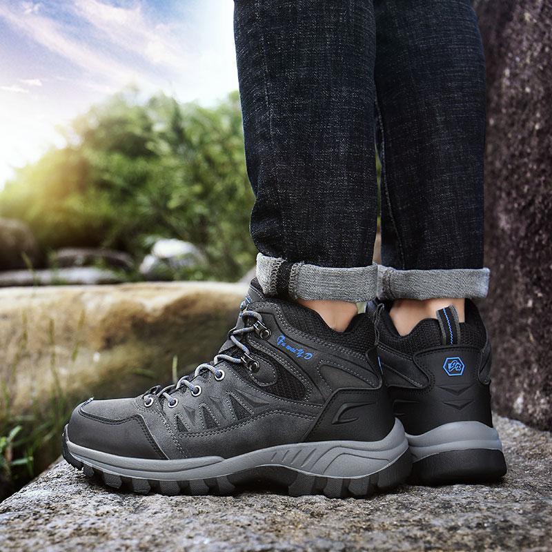 New Brown Hiking Boots Men Light Comfortable Men Trekking Shoe Travel Shoes Plus Size High Top Hiking Shoes Camping Sports