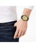 Timer-Modell lässige modische Herren-Quarzuhr DZ4525, gefertigt aus schwarzem Edelstahl, mit rundem Zifferblatt und spiegelnder Oberfläche mit Farbverlauf Armbanduhr.