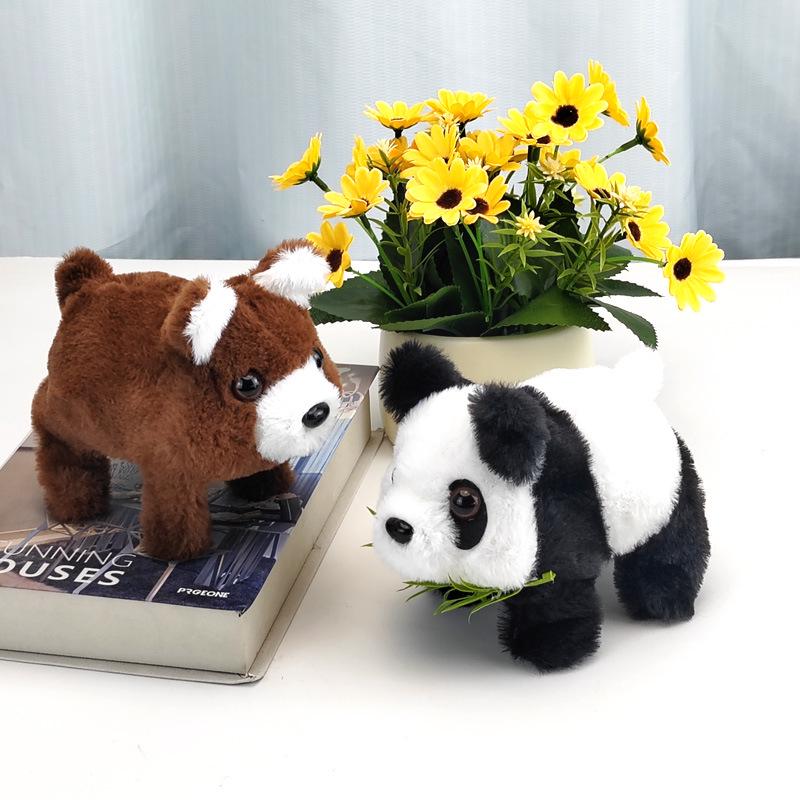 "Children's Electric Plush Puppy & Panda: Walking & Barking Toy" 