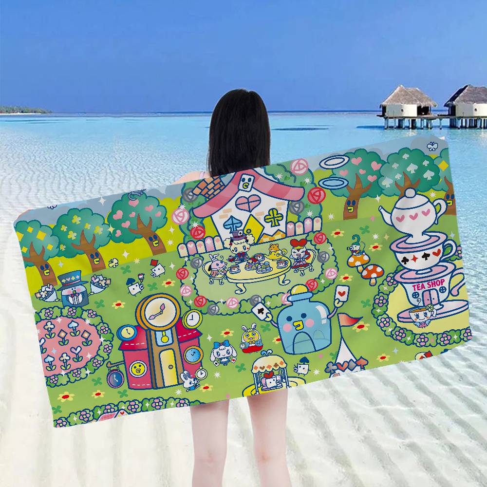 Classic T-Tamagotchi Cut Friend Game  Bath Towel Microfiber Soft Water Absorbing Breathable For Girl Kids Decorative Beach Towel