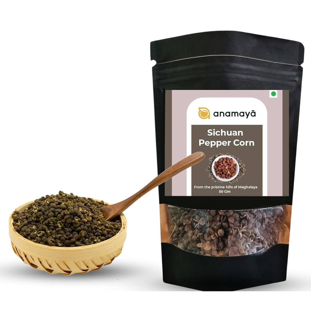 

anamaya Sichuan Peppercorns | Szechuan Black Pepper, Whole Corns | Triphala | Teppal | Grown In North East India | 100% Pure & Natural | Packed I