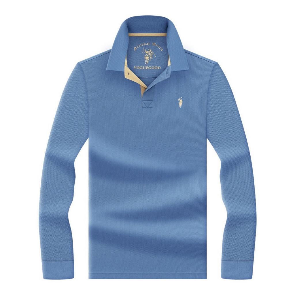 STORN New Men's Long Sleeved Polo Shirt Breathable Lightweight Shirt Luxurious Top Casual Men's Polo Shirt