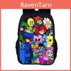 Rainbow Friends Cartoon School Backpack With Durable Polyester Construction For Boys And Girls