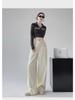 Women's White High-Waisted Wide-Leg Jeans: Autumn/Winter Retro American Style Loose Fit.