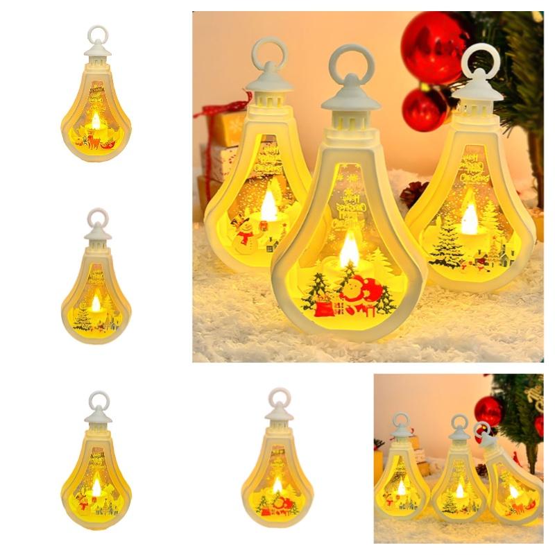Festive Christmas Teapot-shaped Led Electronic Candle Light Santa Claus Christmas Tree Reindeer Snowman Decorative Prop