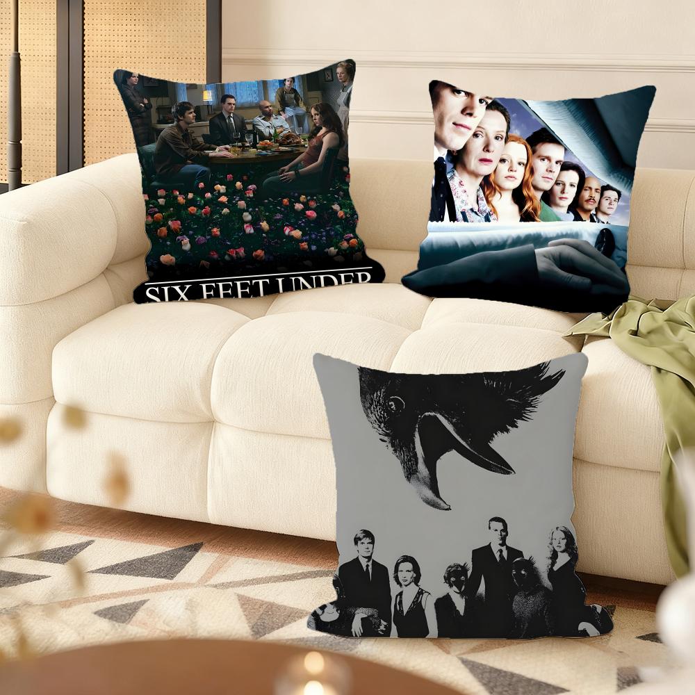 Cushion Cover Silky Short Plush Home Sofa Cushion Cover - Invisible Zipper Home Decoration Six Feet Under TV Series