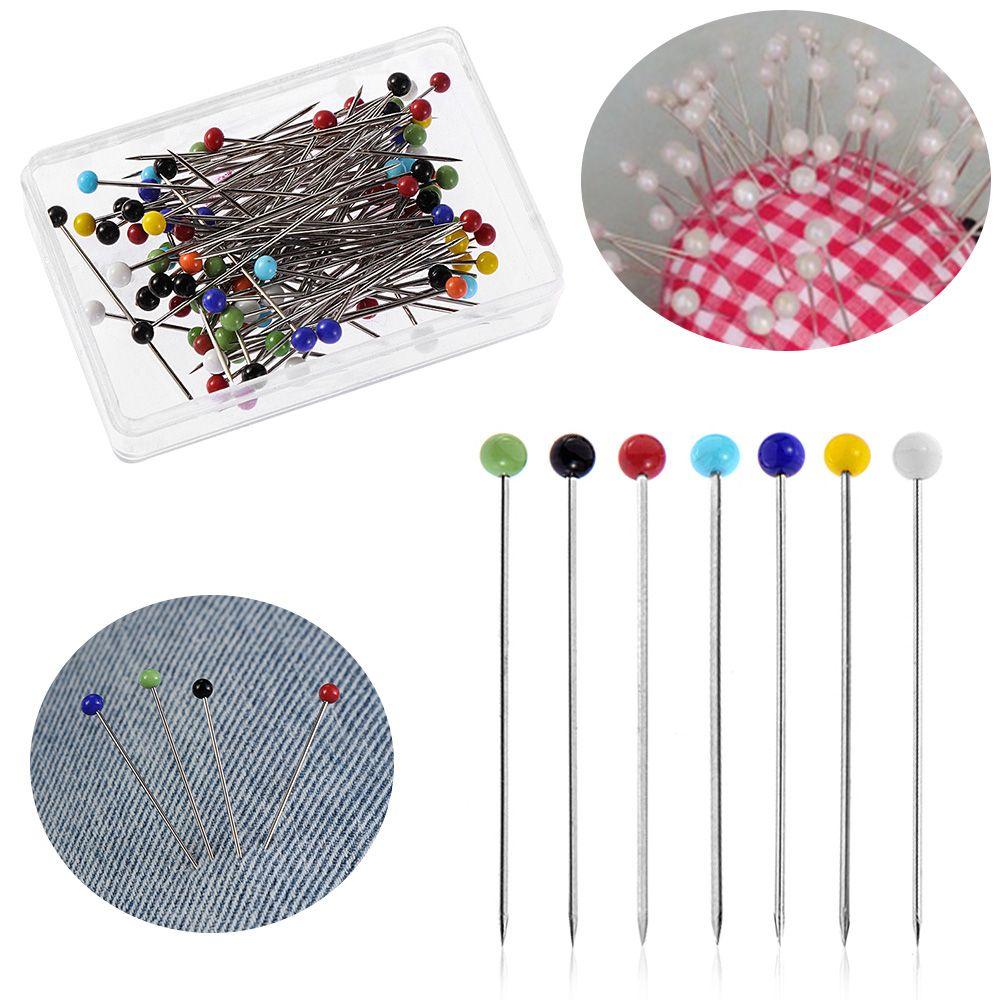 

32mm DIY Knitting Positioning Needle Glass Head Bead Sewing Needles Locating Pin Glass Head Pins різнокольоровий
