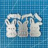Easter 3pcs Bunny Metal Cutting Dies Stencil for DIY Scrapbooking Photo Album Embossing Paper Cards Crafts Diecuts