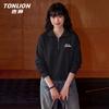 TonLion Women's Polo Collar Letter Print Sweatshirt