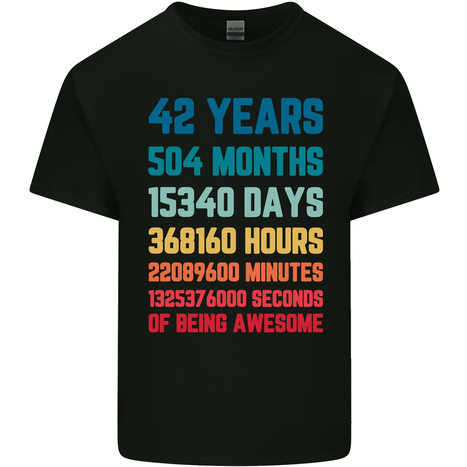 42nd Birthday 42 Year Old Mens Light Cotton T-Shirt Mens Womens Tees Top S
