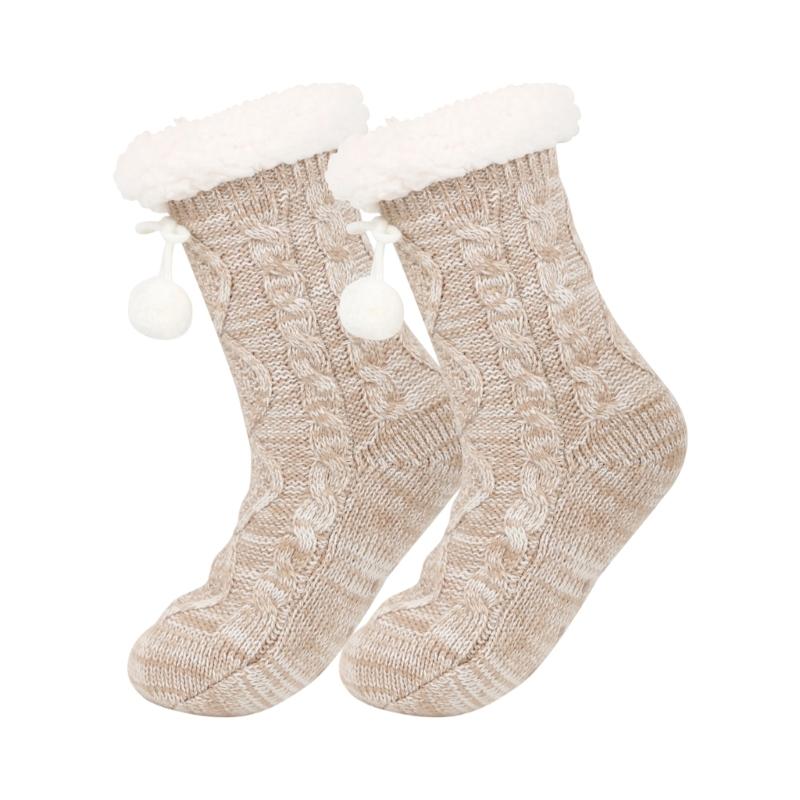 

Fleece Lined Pregnancy Socks Thermal Winter Wear Breathable Acrylic For Expecting Mother Indoor Outdoor Use коричневый