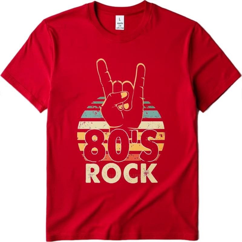 Cotton summer Boys tshirt Hand Sign 80s Rock Vintage Short Sleeve Comfortable ONeck Teeshirt men cotton tshirt fashion tops