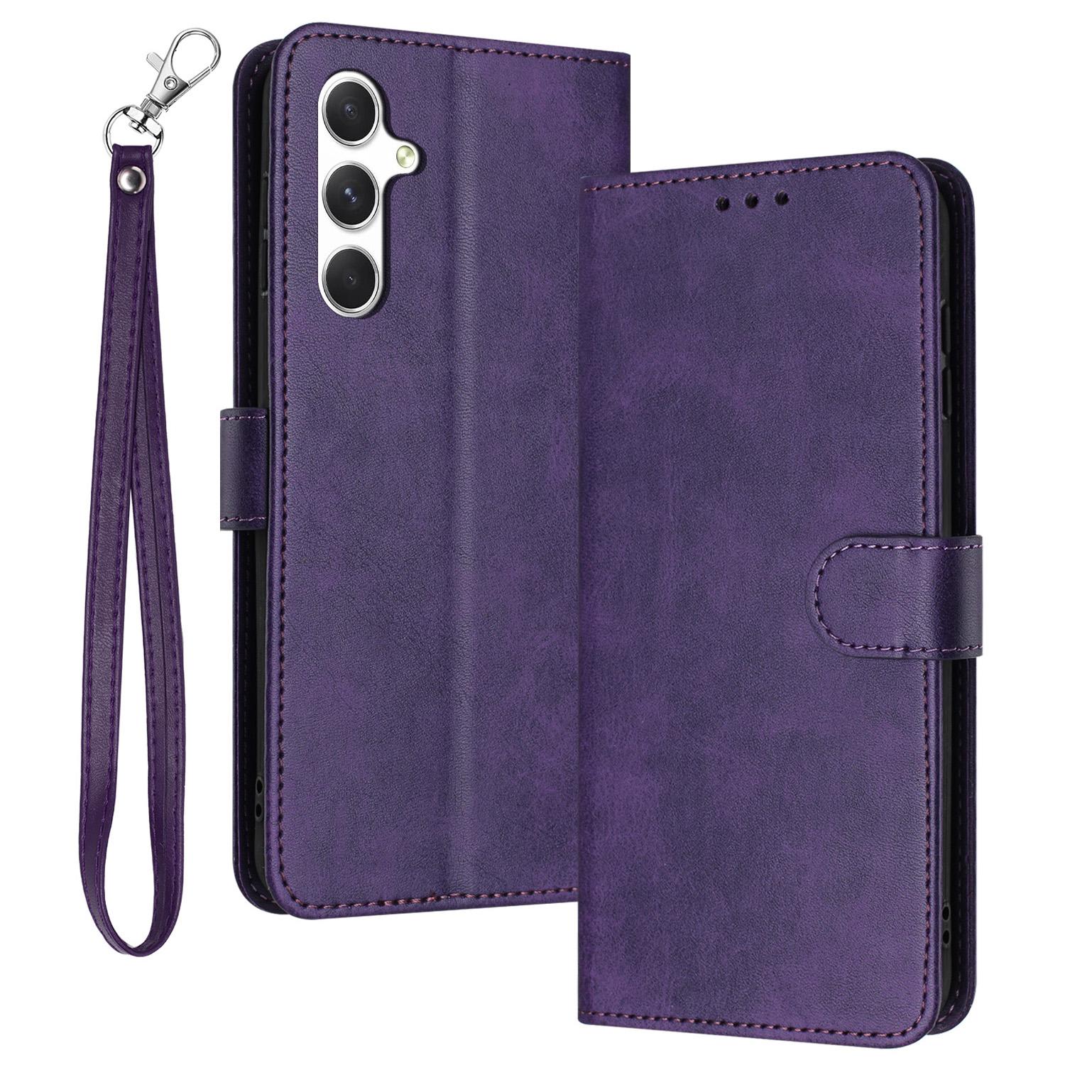 

For Samsung Galaxy M55 5G/C55 5G/F55 5G Leather Wallet Stand Case Scratch-Proof Phone Cover Purple