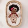8inch Soft Reborns African Doll For Children's Daily Comforting Imaginative Pretend Play Parenting Game Collectible Toy
