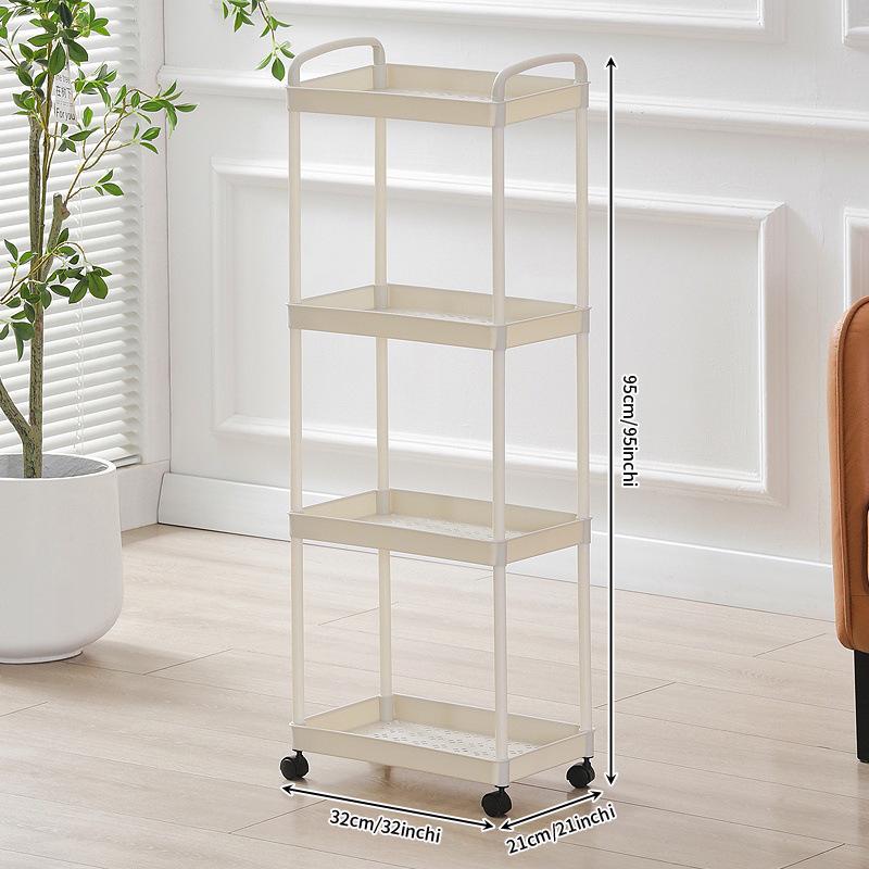 Compact Multi-layer Movable Storage Rack for Bathroom and Snacks