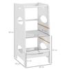 Kids Step Stool Toddler Kitchen Stool with Adjustable Standing Platform, Grey