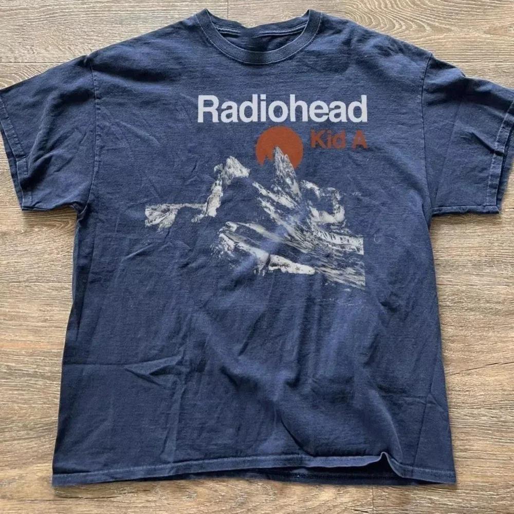 Rock Radiohead Kid A's Album Tour Concert Rare T-shirts Oversized Black White Navy Blue Men Women Casual Printed Short-sleeved