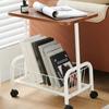 Mobile Side Table Rolling Utility Cart Couch Storage Organizer with 360 Degree Rotating Wheels for Living Room Office