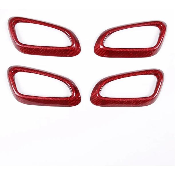 

Car Seat Handle Frame Seat Adjuster Button Panel Trim Cover Compatible for Porsche 718 911 2012-2019 Real Carbon Fiber Interior Accessories(Matte) красный