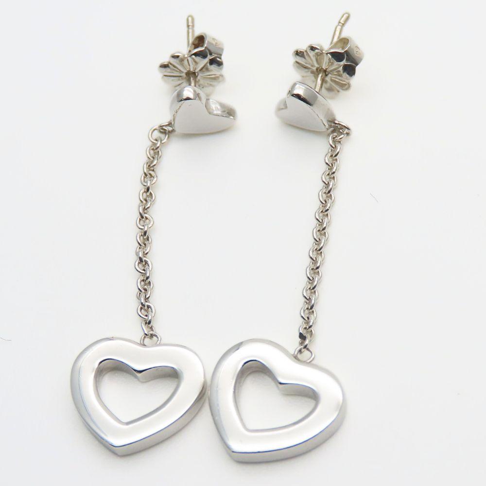 Used TIFFANY&Co. Pierce Heart Link Drop Swing Silver925 3.9g Silver Shake