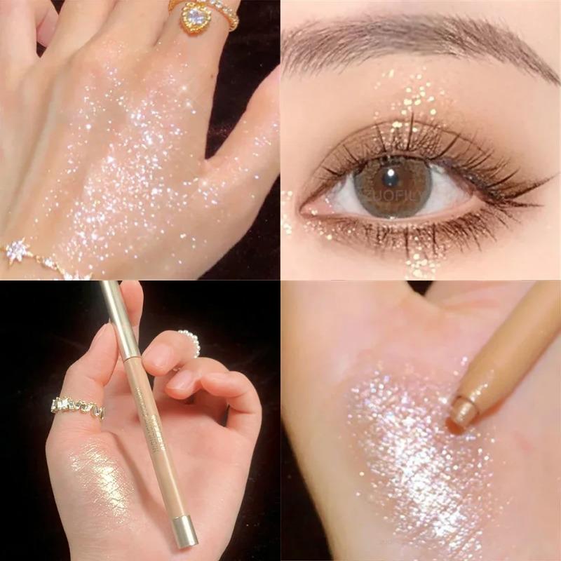 Glitter Eyeshadow Pen Pearlescent Diamond Eyeliner Pen Waterproof Highlight Brighten Silkworm Makeup Pencil Shiny Eyelids Makeup